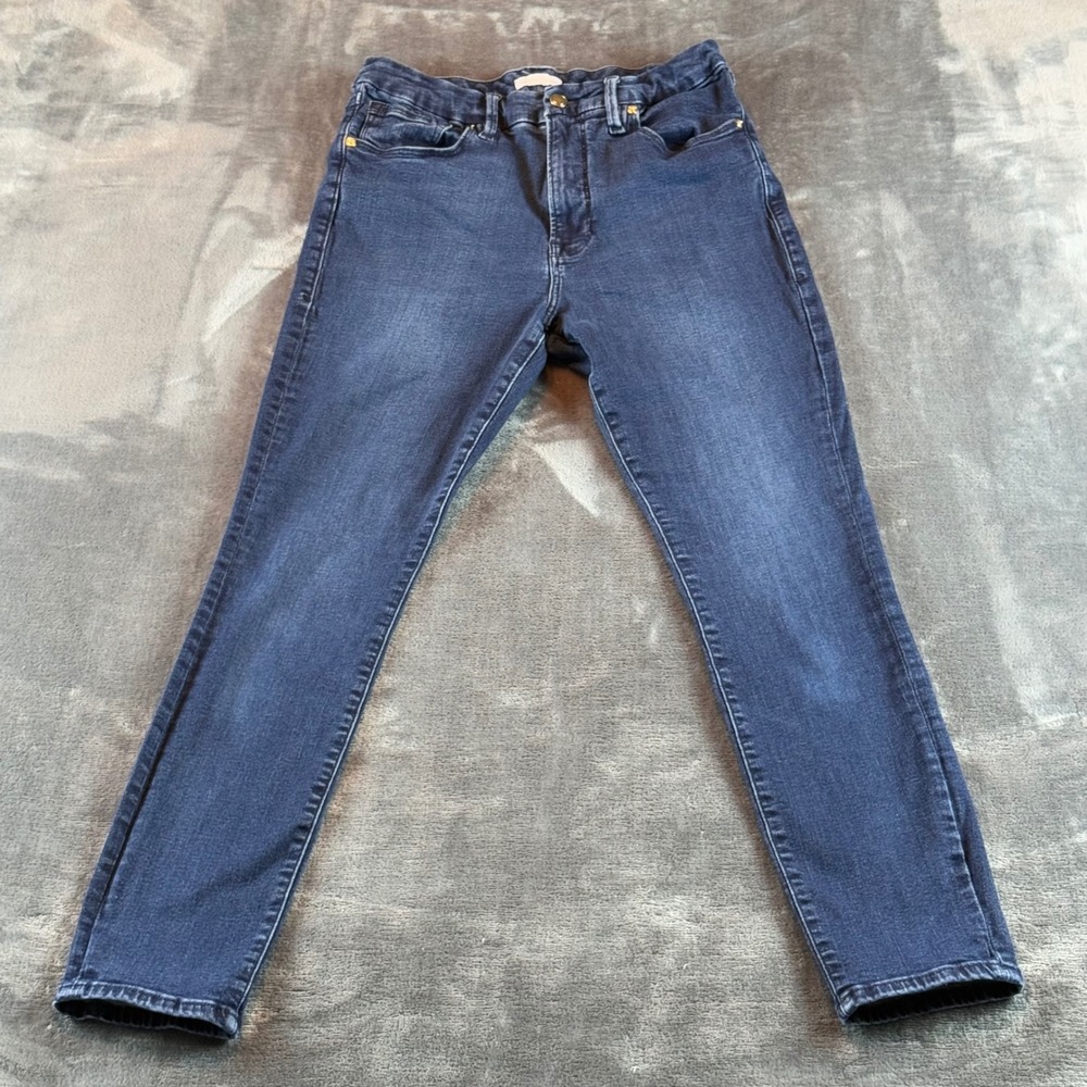 Good American High Rise Skinny Jeans Dark Wash Blue Size 14/32 GL873T